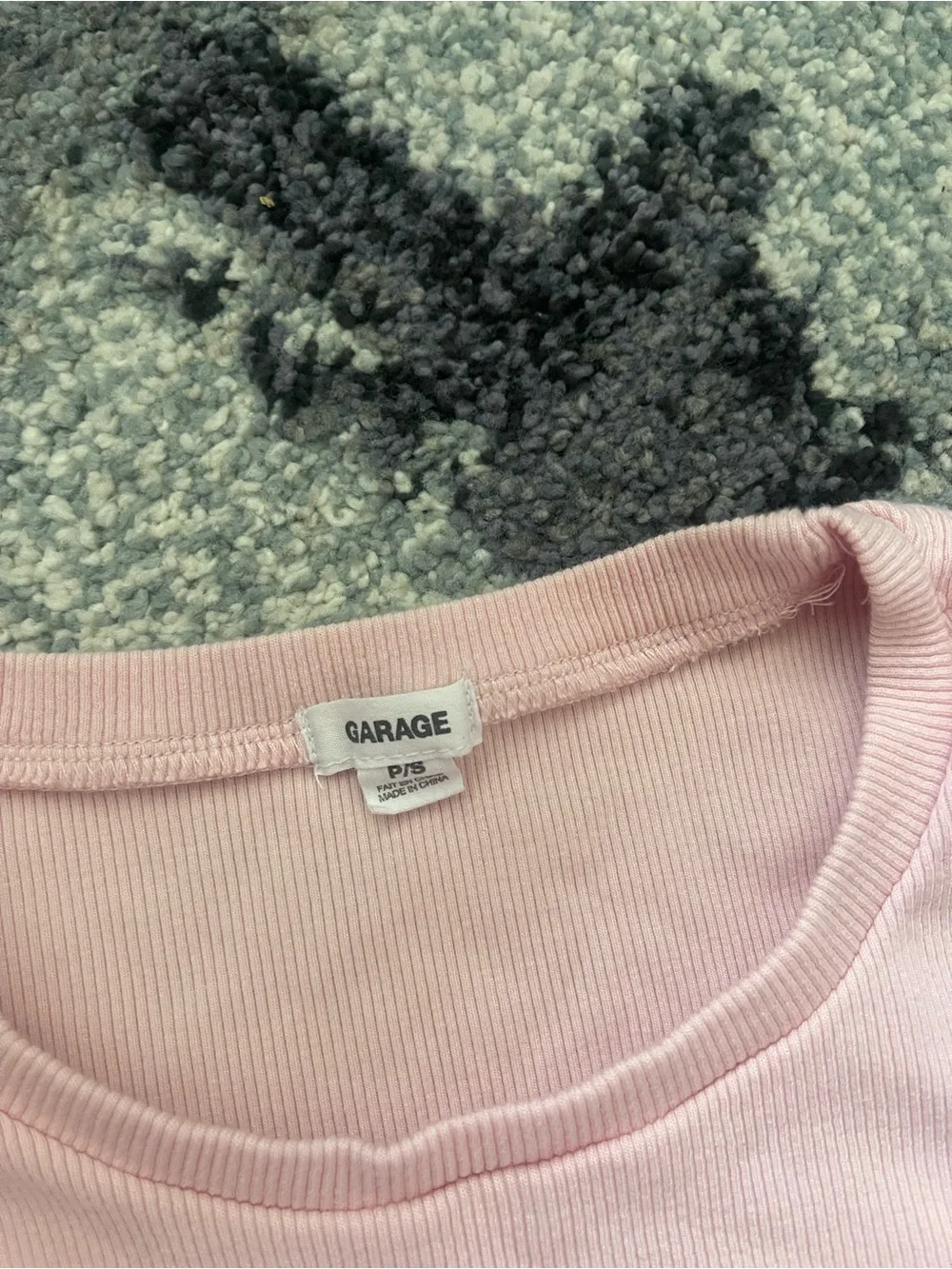 Garage Women's Light Pink Ribbed Crop T-Shirt